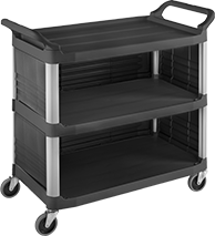 Image of Product. Polypropylene Cart. Front orientation. Polypropylene Shelf. Partially-Enclosed Carts.