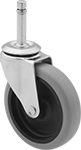 Image of Product. Front orientation. Casters. Friction-Grip Stem Casters for Rubbermaid Carts.