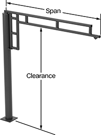 Image of Product. Front orientation. Contains Annotated. Cranes. Floor-Mount Rotating Cranes .