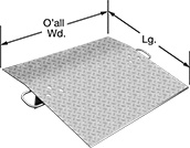 Image of Product. Front orientation. Contains Annotated. Dock Plates. Lightweight Portable Dock Plates.