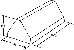 Image of Attribute. Front orientation. Contains Annotated. Wheel Chocks, Reversible.