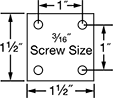 Image of Specification. Front orientation. Contains Annotated. Mounting Plate Style 1 . Light Duty Furniture Casters with Nylon Wheels.