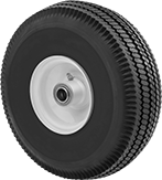 Image of Product. Front orientation. Wheels. Solid-Tread Flat-Free Wheels , Rubber Tread with Polyurethane Foam Filler on Steel Core.