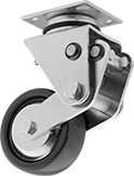 Image of Product. Solid Wheel. Front orientation. Solid Wheel. High-Capacity Shock-Absorbing Casters with Polyurethane Wheels.