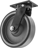 Image of Product. Swivel. Front orientation. Casters. Extra-High-Capacity Compact Alliance Casters with Polyurethane Wheels, 1 Wheel, Swivel.