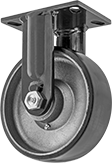 Image of Product. Rigid. Front orientation. Casters. High-Capacity Alliance Casters with Polyurethane Wheels, 1 Wheel, Rigid.