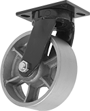Image of Product. Swivel. Front orientation. Casters. Extra-High-Capacity Compact Alliance Casters with Metal Wheels, 1 Wheel, Swivel.
