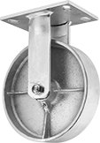 Image of Product. Rigid. Front orientation. Casters. High-Capacity Vulcan Casters with Metal Wheels, 1 Wheel, Rigid.