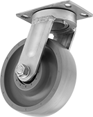 Image of Product. Swivel. Front orientation. Casters. Extra-High-Capacity Corrosion-Resistant Casters with Rubber Wheels, 1 Wheel, Swivel.