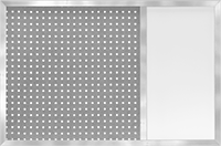 Image of Product. Aluminum Frame. Front orientation. Pegboards. Framed Pegboards with Dry Erase Board, Aluminum Frame.