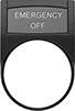 Image of Product. Style H. Front orientation. Legend Plates. Plastic Legend Plates for Emergency Stop Switches, Legend Plates with Insert, Style H.