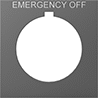 Image of Product. Front orientation. Legend Plates. Plastic Legend Plates for Emergency Stop Switches, Style F.