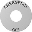 Image of Product. Front orientation. Legend Plates. Plastic Legend Plates for Emergency Stop Switches, Style C.