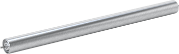 Image of Product. Front orientation. 1.9" Diameter Conveyor Roller, 1/4" Round Axle Diameter, for 27" Between Frame Width.