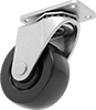 Tight-Space Casters with Rubber Wheels