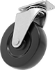 Tight-Space Casters with Rubber Wheels 