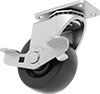 Tight-Space Casters with Rubber Wheels 