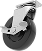 Tight-Space Casters with Rubber Wheels 