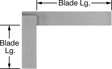 Image of Product. Front orientation. Contains Annotated. High-Accuracy Square, 4" x 3" Blade Length .