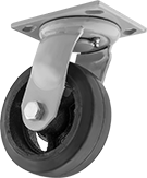 Image of Product. Swivel. Front orientation. Casters. Trash-Container Casters with Polypropylene Wheels, 1 Wheel, Swivel.