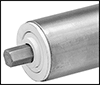 Image of Specification. Front orientation. ZoomedIn view. Contains Border. Hex Axle. Small-Diameter Corrosion-Resistant Conveyor Rollers.