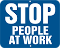Image of Product. Front orientation. Signs. Railroad Signs, Stop—People at Work (English).
