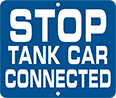 Image of Product. Front orientation. Signs. Railroad Signs, Stop—Tank Car Connected (English).