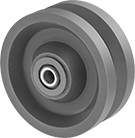 Image of Product. Front orientation. Wheels. V-Groove Track Wheels , Polyurethane Rubber.
