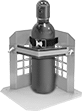 Image of Product. Front orientation. Cylinder Racks. Floor-Mount Cylinder Racks, Steel, Strap, Bar.