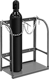 Image of Product. Front orientation. Cylinder Racks. Floor-Mount Cylinder Racks, Steel, Chain.