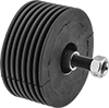 Self-Cleaning Threaded Idler Rollers