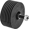 Abrasion-Resistant Self-Cleaning Threaded-Stud Idler Rollers