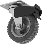 Image of Product. Swivel with Total Lock. Front orientation. Swivel Casters. Pneumatic Casters with Rubber Wheels, Wheel Brake and Swivel Lock (Total Lock).