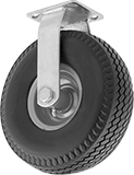 Image of Product. Rigid. Front orientation. Casters. Flat-Free Casters with Polyurethane Wheels, 1 Wheel, Rigid.
