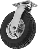 Image of Product. Swivel. Front orientation. 1 Wheel. Pneumatic Casters with Rubber Wheels, Swivel.