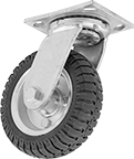 Image of Product. Swivel. Front orientation. Casters. Flat-Free Casters with Rubber Wheels, 1 Wheel, Swivel.