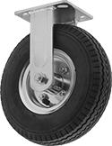 Image of Product. Rigid. Front orientation. 1 Wheel. Pneumatic Casters with Rubber Wheels, Rigid.