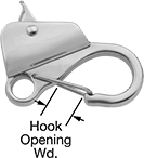 Image of Product. Front orientation. Contains Annotated. Rope Hooks. Style C.