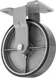 Image of Product. Rigid. Front orientation. Rigid. High-Capacity Economy Mauler Casters with Polyurethane Wheels.