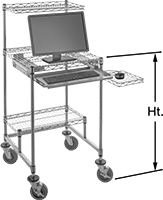 Image of ProductInUse. Front orientation. Contains Annotated. Computer Stands. Adjustable-Height Computer Stands, Style C.