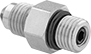 Image of Product. Front orientation. Hydraulic Check Valves. Inline Hydraulic Check Valves, UN/UNF (JIC) Male Inlet × UN/UNF (SAE Straight) Male Outlet—Poppet Check Valve.
