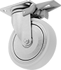 Bright-Finish Casters with Rubber Wheels