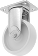 Image of Product. Rigid. Front orientation. Casters. Bright-Finish Casters with Nylon Wheels, 1 Wheel, Rigid.
