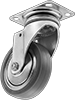 Bright-Finish Casters with Rubber Wheels 