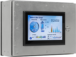 Image of ProductInUse. Shown Mounted (Enclosure Not Included). Front orientation. HMIs. HMIs .