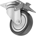Image of Product. Swivel with Total Lock. Front orientation. Swivel Casters. Static-Control Plate Casters, Wheel Brake and Swivel Lock (Total Lock).