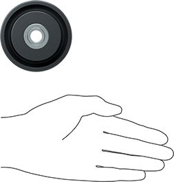 Image of Product. Side1 orientation. Contains SizingReference. Iron V-Groove Track Wheel, 3" Diameter x 1-3/8" Wide.