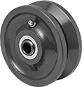 Image of Product. Front orientation. Wheels. V-Groove Track Wheels , Painted Iron.