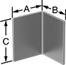 Image of Product. Front orientation. Contains Annotated. Brackets. Finish-Your-Own Corner Machine Brackets.