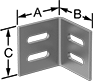 Image of Product. With Four Mounting Slots. Front orientation. Contains Annotated. 4 Mounting Slots. Corner Machine Brackets.